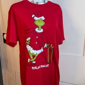 Grinch Christmas Holiday Party Red Graphic T-shirt Size Medium New Unisex M